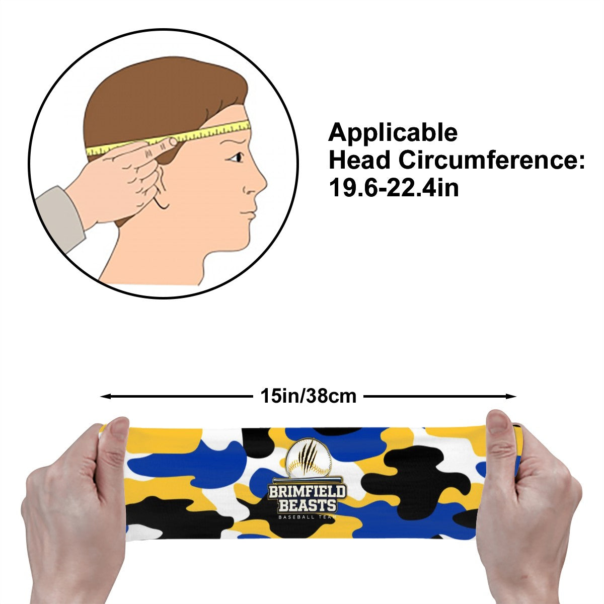 Brimfield Beasts Camo Sweatband