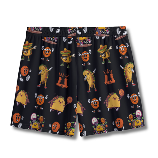 Youth Taco Tuesday Basketball Mesh Shorts (Black)