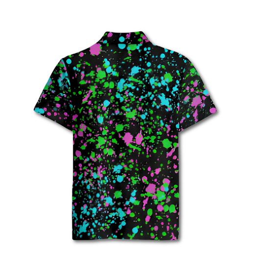 All-Over Print Men's Polo Shirt - Paint Splash Design