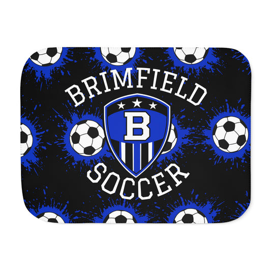Brimfield Soccer Sherpa Fleece Blanket- Splash Design