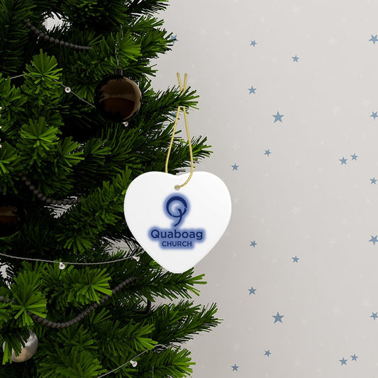 Quaboag Church Heart Shape Ceramic Ornament