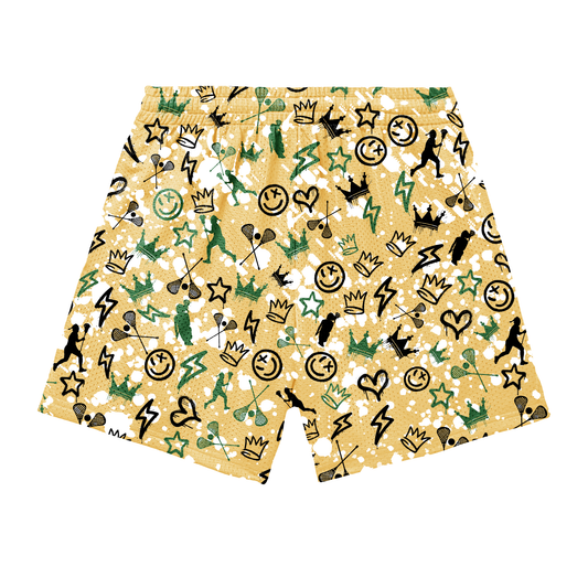 Adult TRYLAX Graffiti Paint Splatter Mesh Shorts - Girl's Edition (with inner liner)