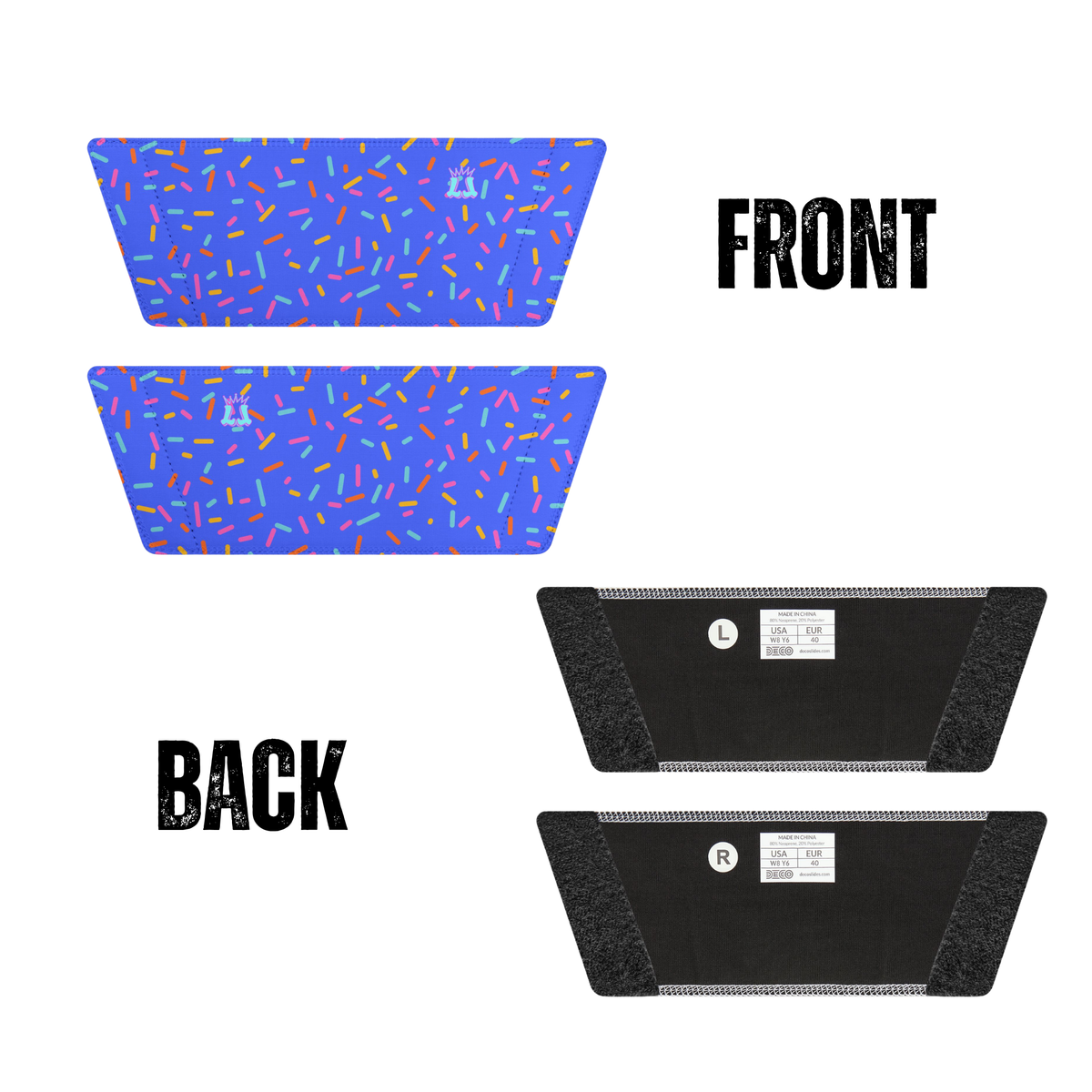 Blue Confetti Sprinkle Pattern Youth Sandals, Removable Strap Slides