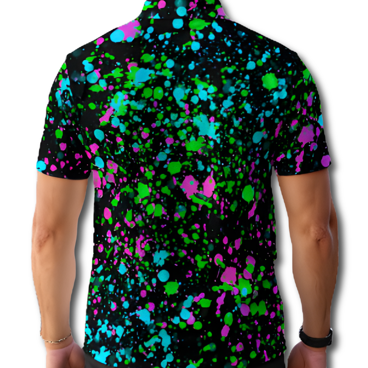 All-Over Print Men's Polo Shirt - Paint Splash Design
