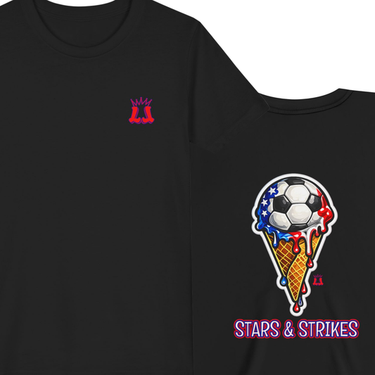 Kids Summer Patriotic Soccer T-Shirt Stars & Strikes