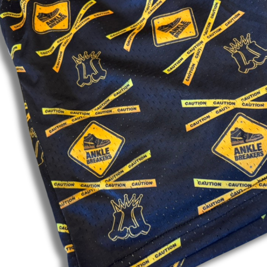 Adult "Caution - Ankle Breakers" Mesh Shorts