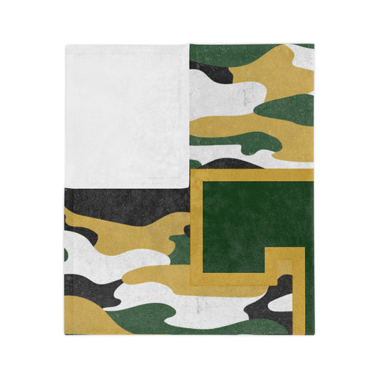 TRYLAX Minky Plush Blanket - Distressed Camo Design