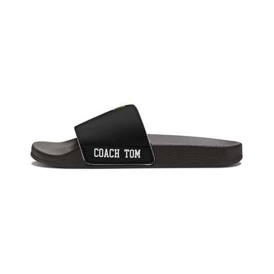Men's TRYLAX Deco Brand Removable Strap Slides (Black, Personalized)