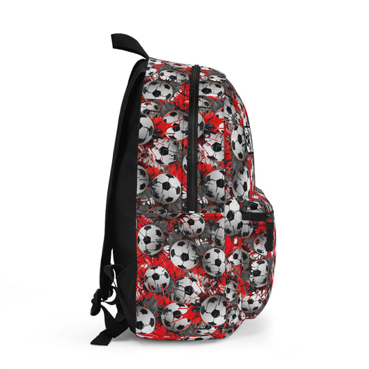 Custom Name Soccer Ball Paint Splatter Pattern Backpack, Personalized Soccer Bag for Athlete