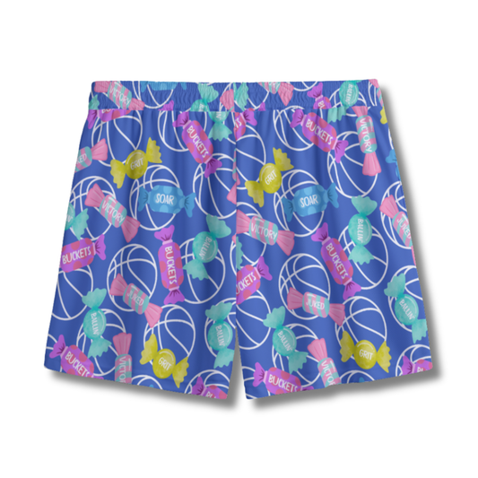 Youth Basketball & Candy Fun Mesh Athletic Shorts