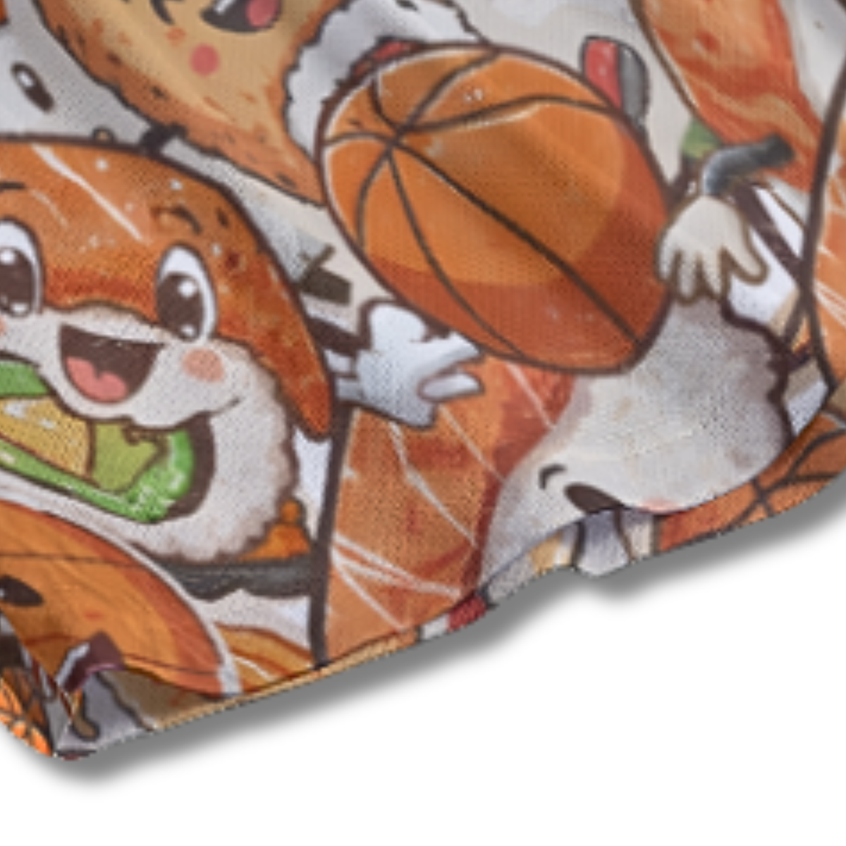 Adult Mesh Shorts - Sushi Lovers Design