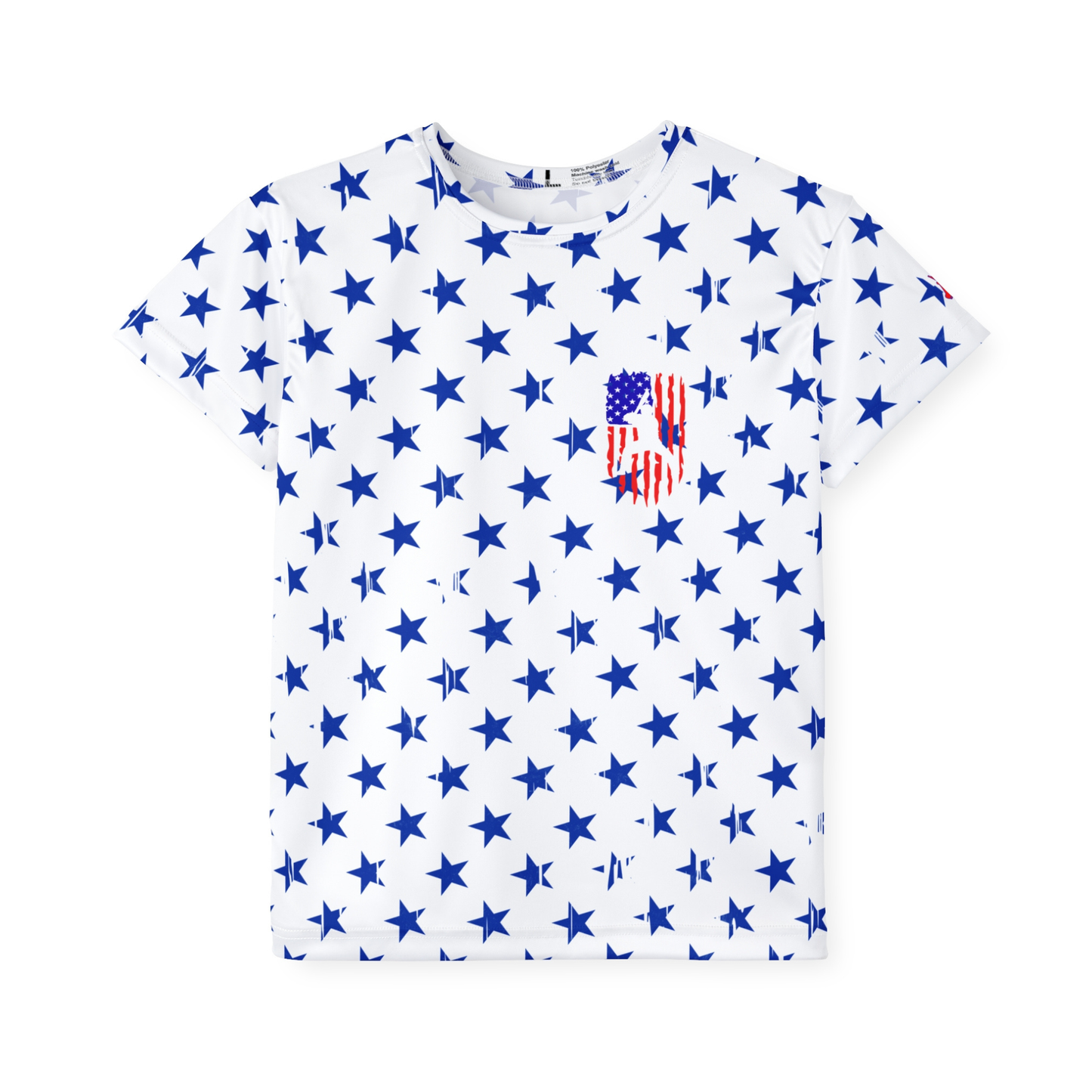 Kids Baseball American Flag Stars and Stripes Sports Jersey T-Shirt