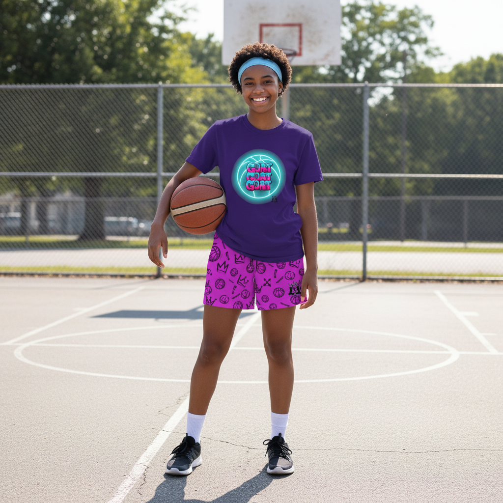 Adult Pink Basketball Graffiti Shorts