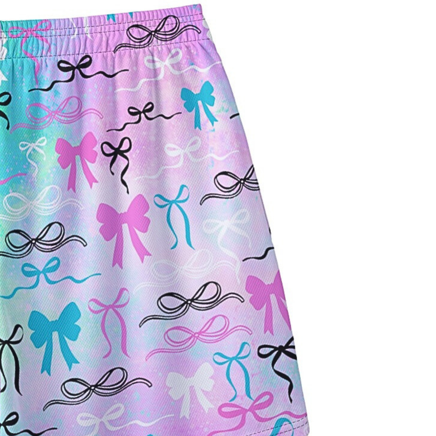 Women's Gradient Bow Mesh Cheer Shorts