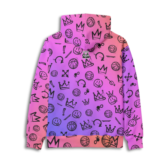 Adult Unisex Basketball Hoodie: Gradient Graffiti Design