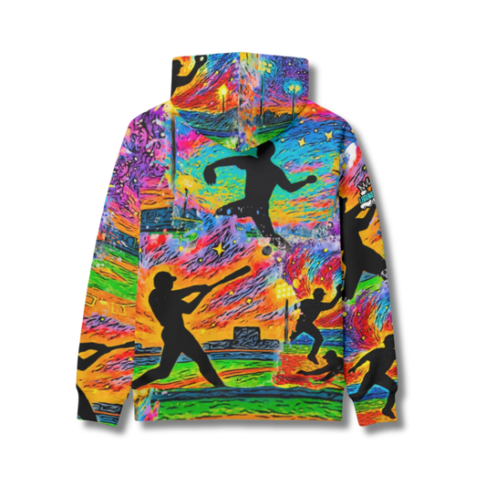 Adult Unisex Hoodie: Color Your Canvas Baseball Design
