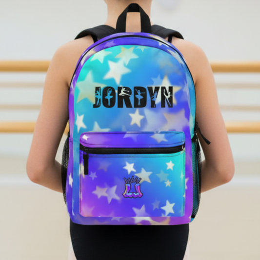 Personalized Dance Gradient Backpack — Custom Name Kids School Bag