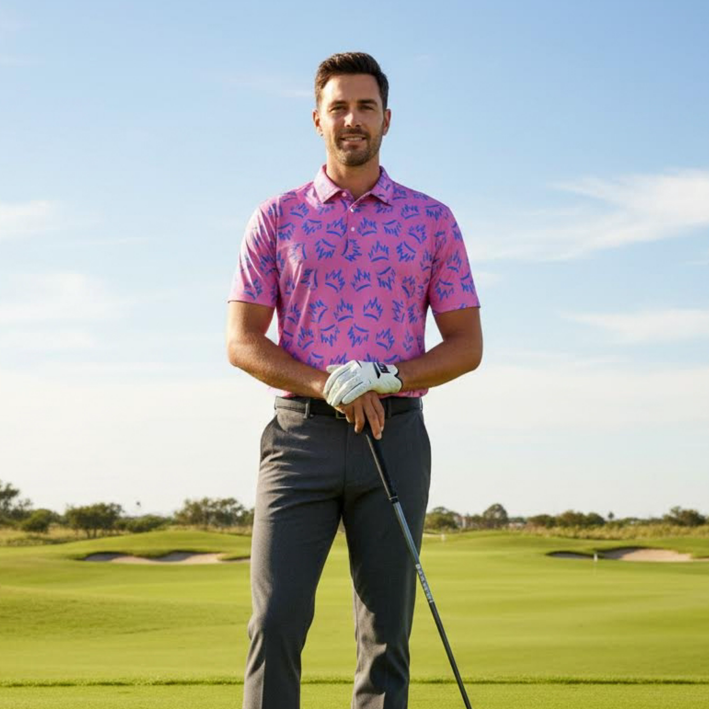 Men's Tipsy Crown Polo Shirt, UV Protection Golf Shirt