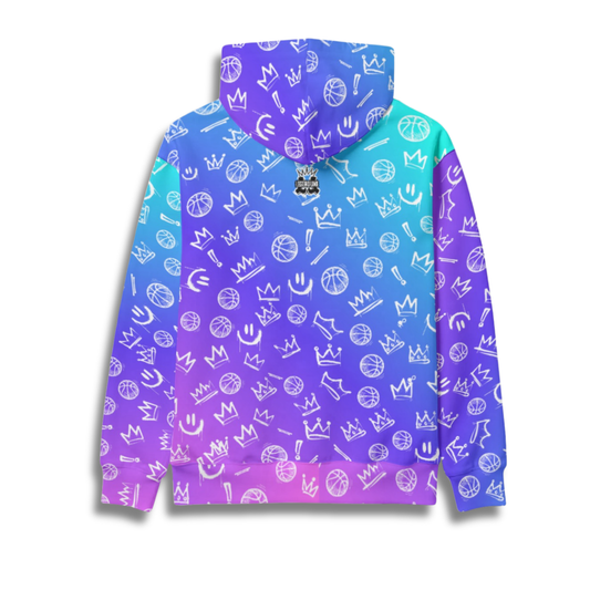 Adult Unisex Fleece Lined Basketball Hoodie: Gradient Graffiti
