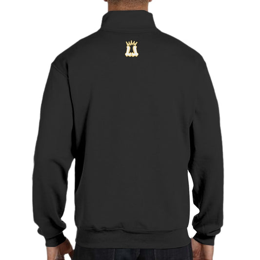 Adult Unisex Sturbridge Little League 1/4 Zip Placket Pullover - Black Edition