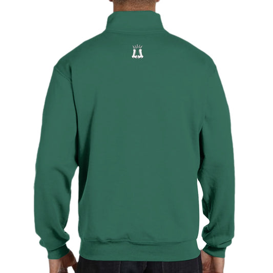 Adult Unisex Sturbridge Softball Half-Zip Placket Pullover - Green Edition