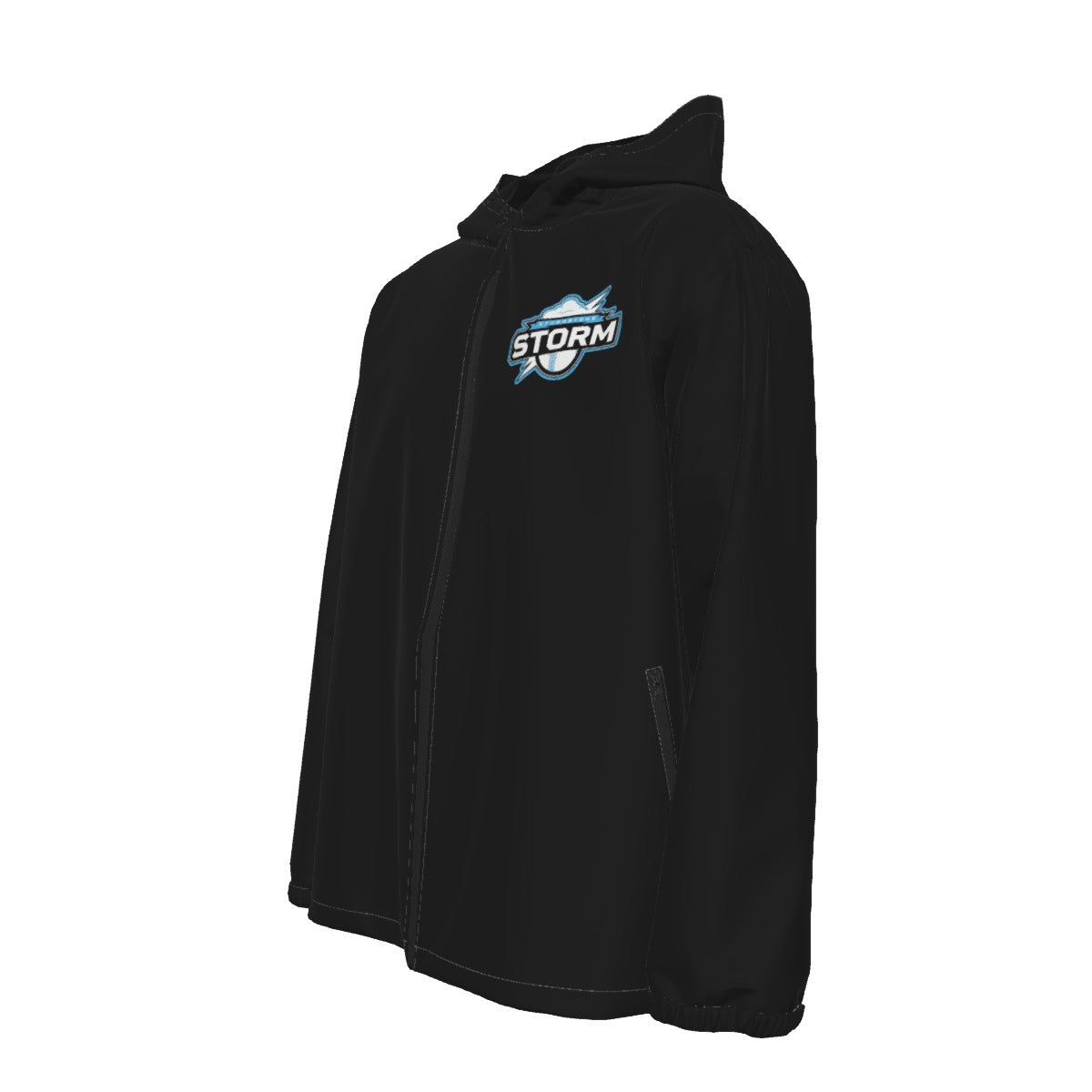 Adult Unisex Storm Full Zipper Windproof Jacket - Black Edition (Not Personalized)