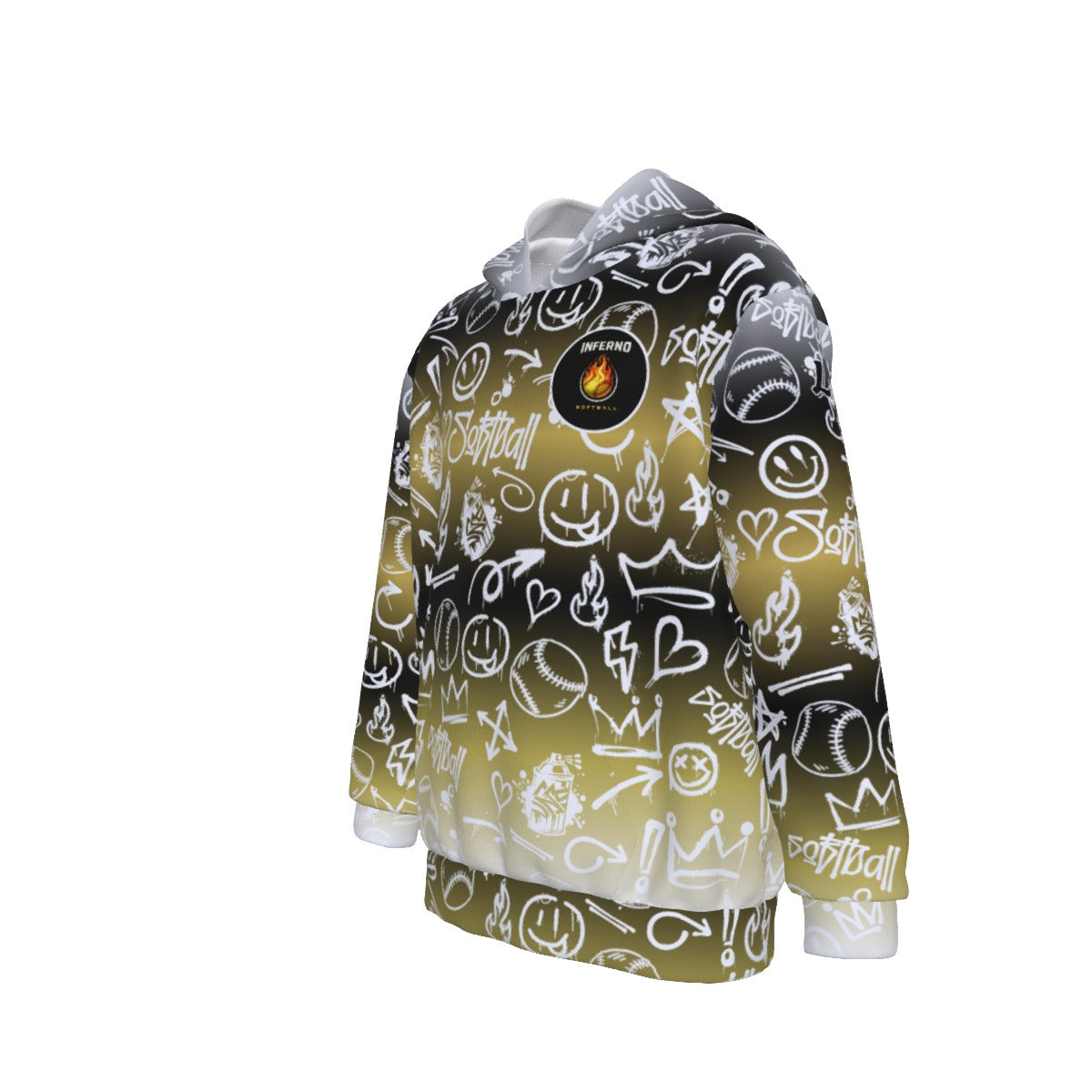 Youth Brimfield Inferno Grafient Graffiti Softball Hoodie