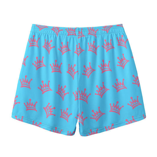 Adult Unisex Turquoise Crown Mesh Sports Shorts
