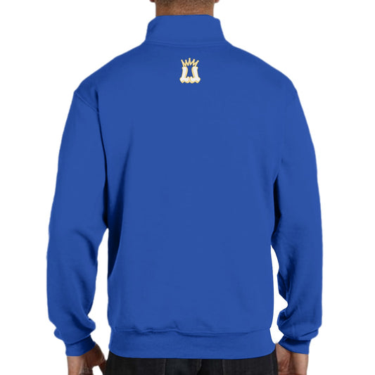 Adult Unisex Brimfield Little League 1/4 Zip Placket Pullover - Blue Edition