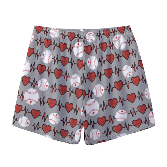 Gray Adult Baseball Heartbeart Shorts