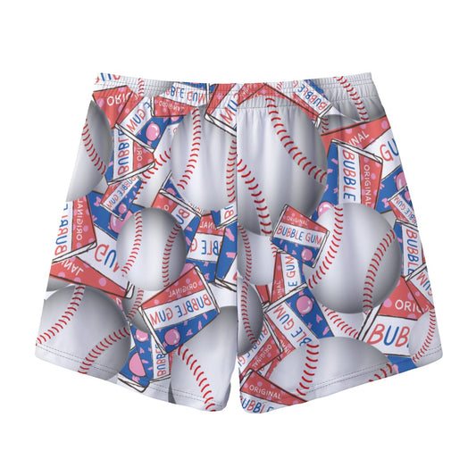 All-Over Print Adult Baseball and Bubble Gum Mesh Shorts