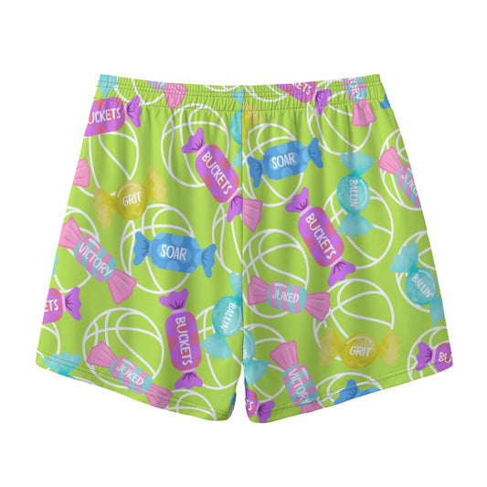 All-Over Print Unisex Adult Basketball Shorts: Pastel Candy Design