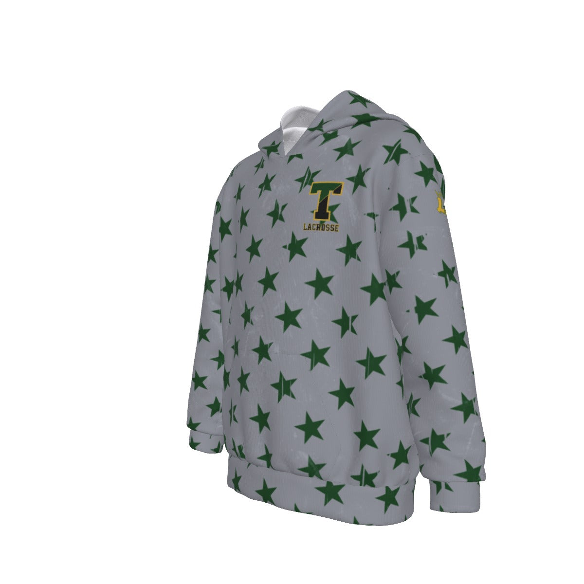 Youth TRYLAX Gray Flag and Stars Hoodie - Girl's Edition (Personalized)