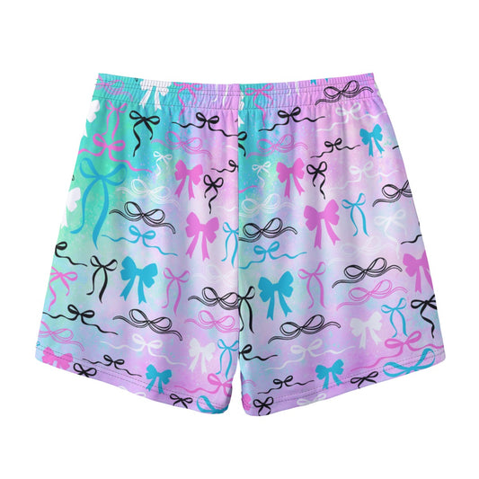 Women's Gradient Bow Mesh Cheer Shorts