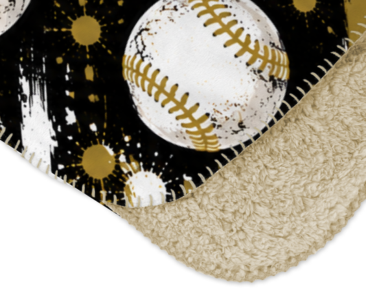 Icon Baseball Sherpa Blanket - Design 1
