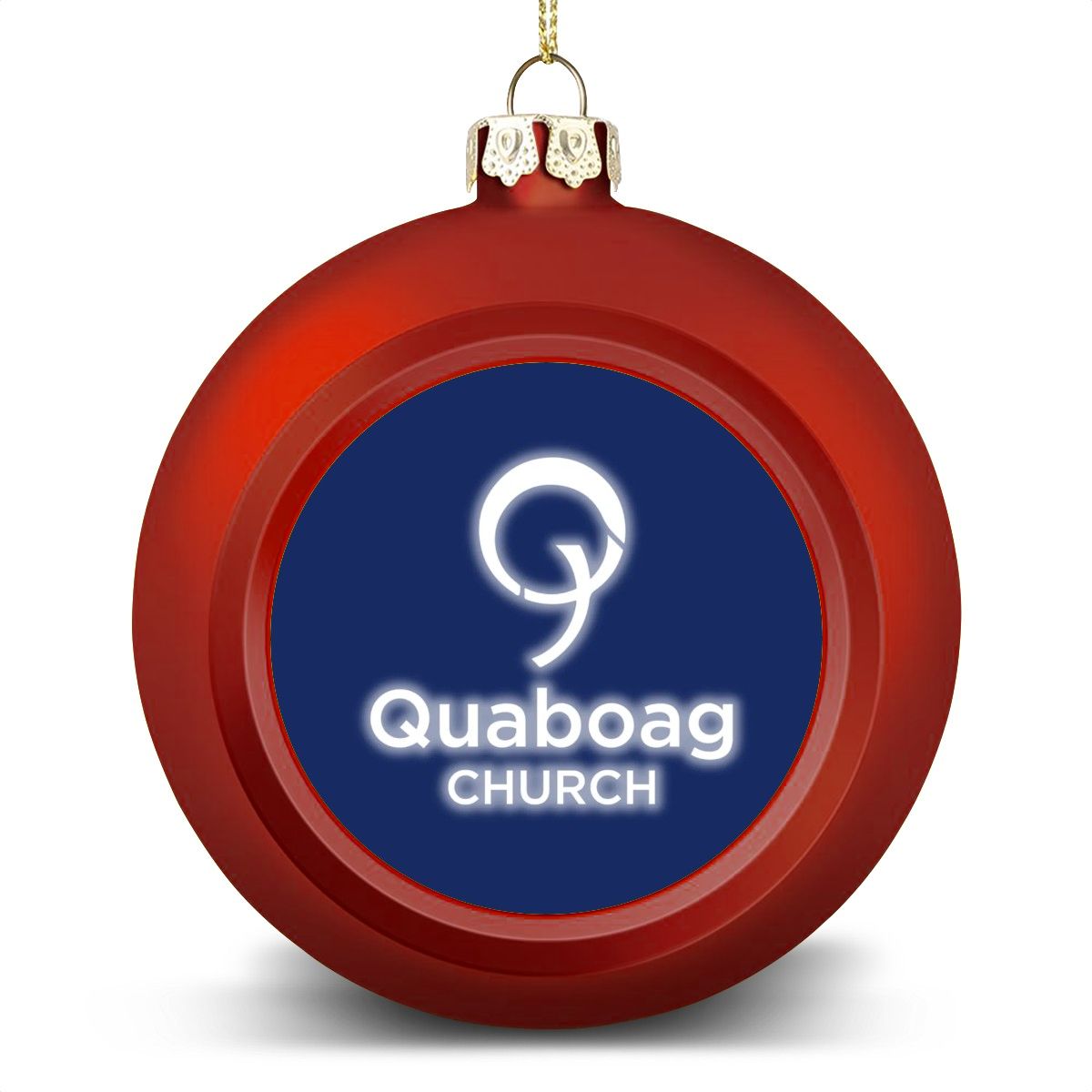 Quaboag Church Christmas Ball Ornaments - Gold and Red