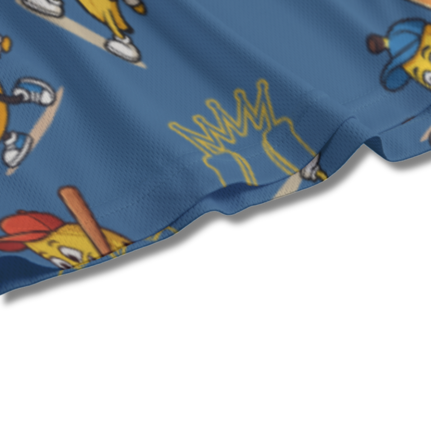 Youth Baseball & Banana Humor Mesh Shorts (Blue Edition)