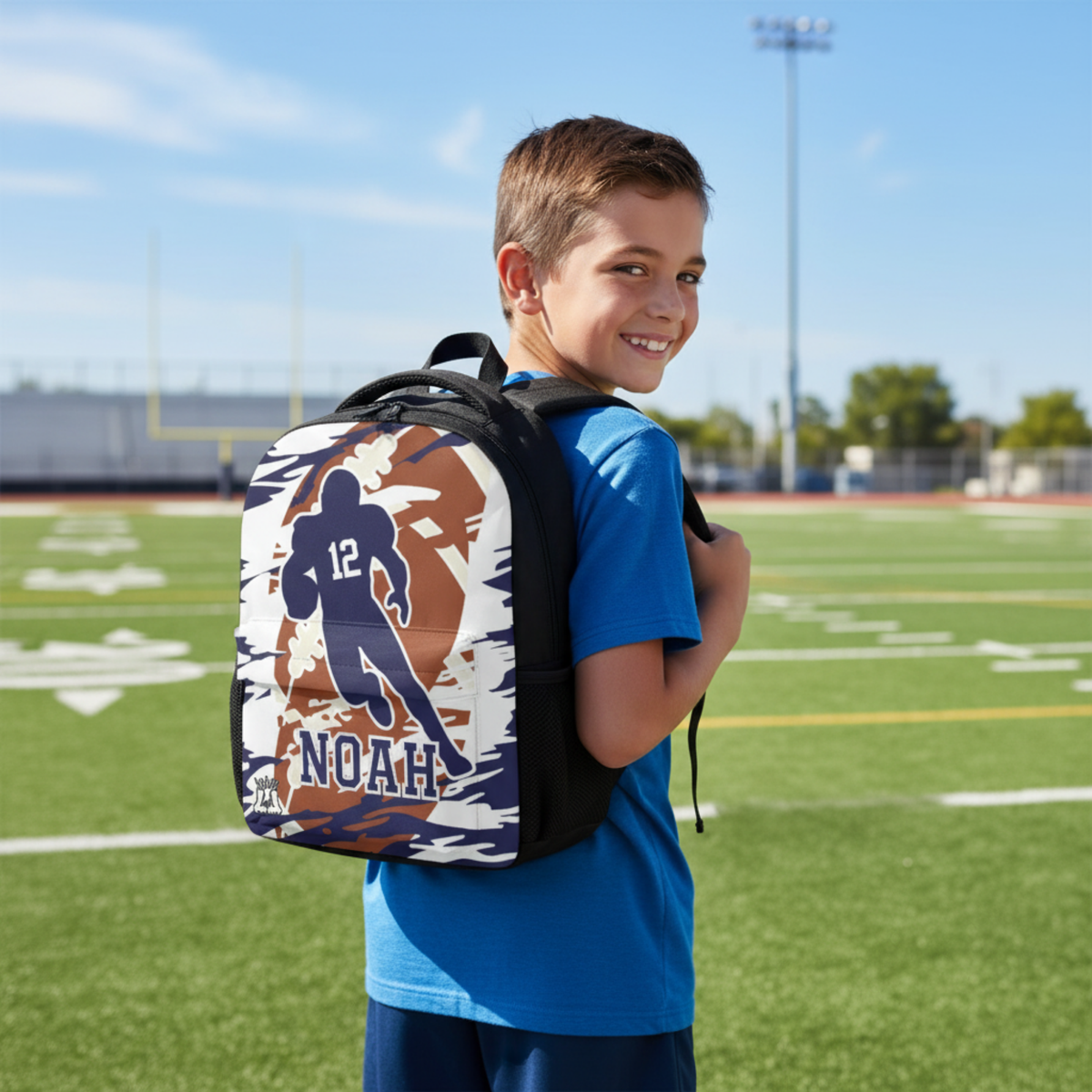 Custom Name Football Backpack