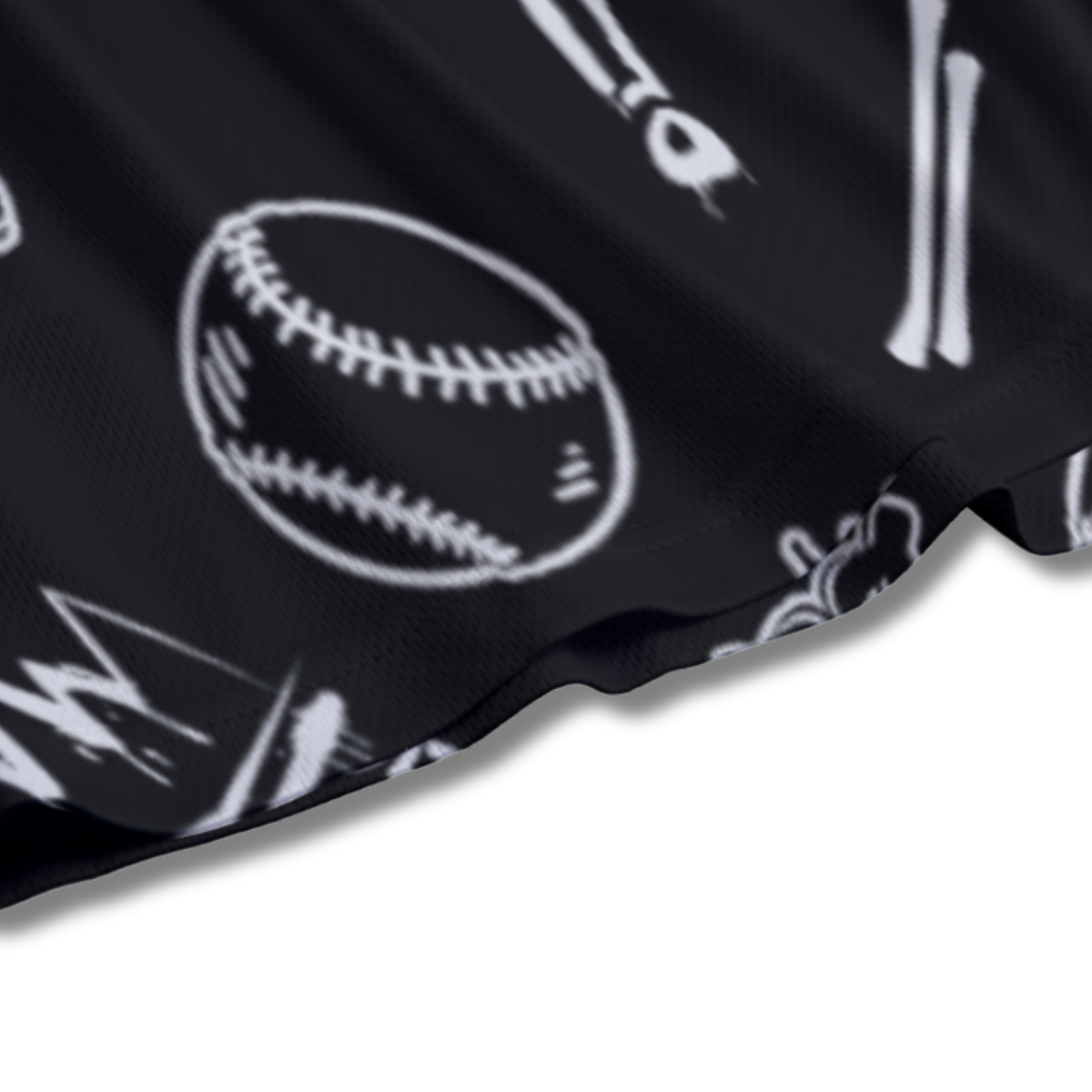 Youth Baseball Softball Graffiti Mesh Shorts (Black & White Edition)