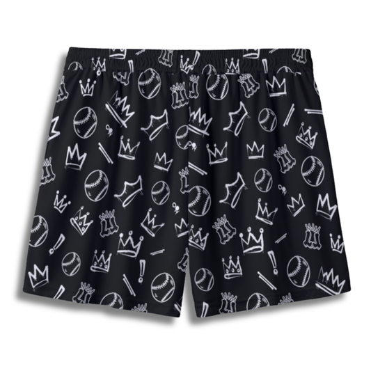 Youth Baseball Softball Graffiti Mesh Shorts (Black & White Edition)