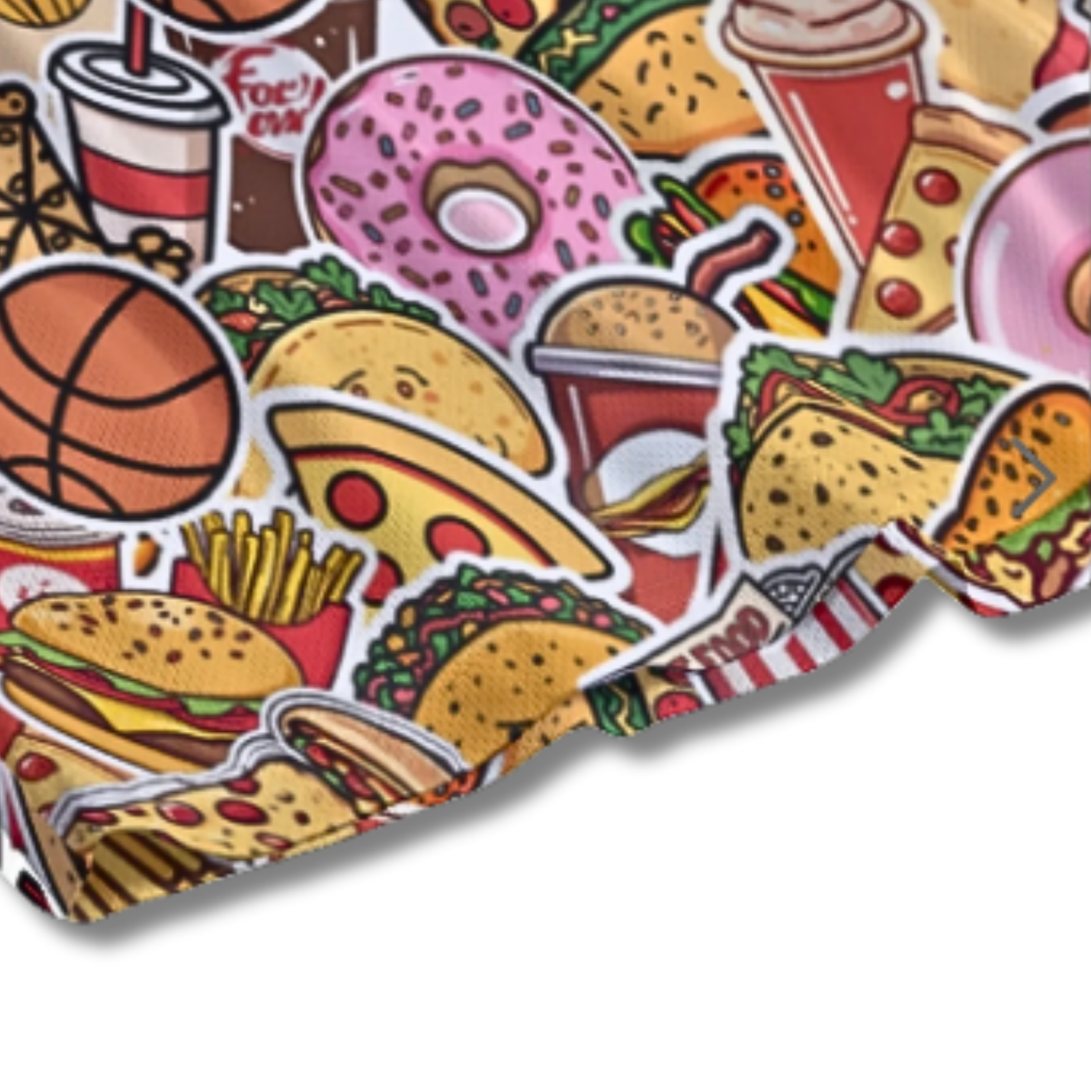 Adult Mesh Basketball Shorts - Fast Food & Fast Breaks