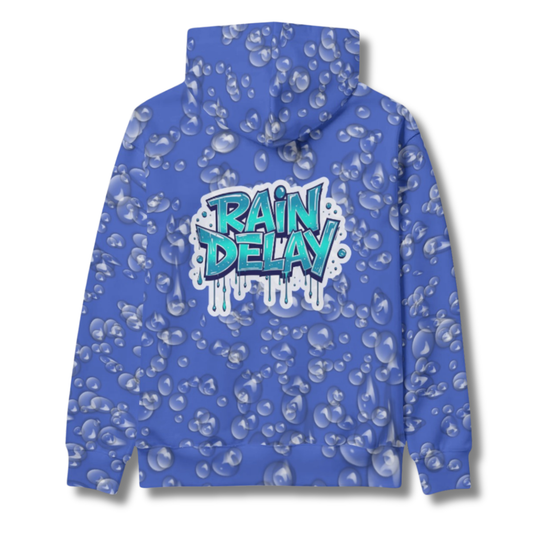 Adult Unisex Rain Delay Hoodie, Fleece Lined Thick Sweatshirt