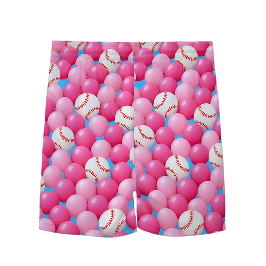 Youth Bubblegum Baseball Vibes Mesh Shorts