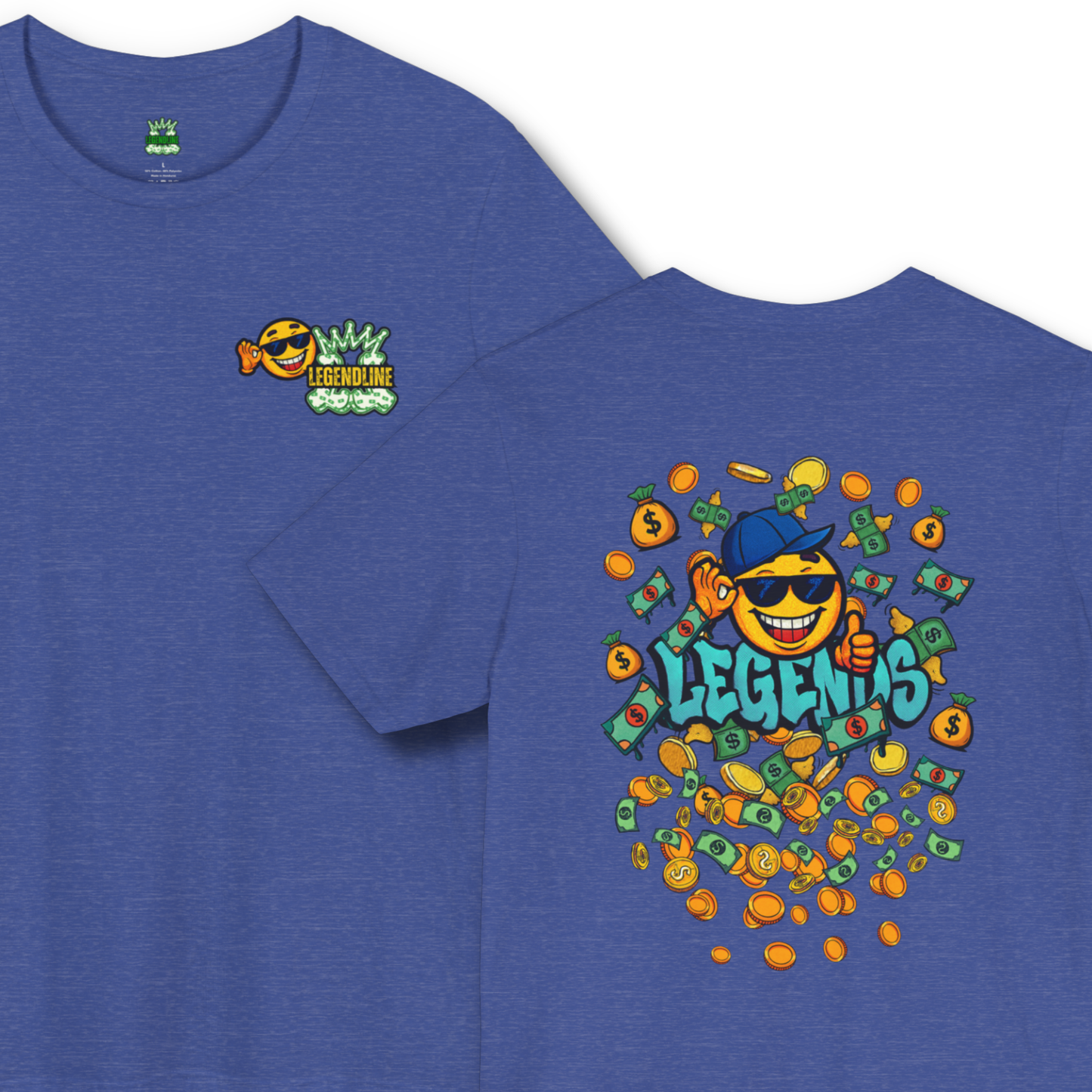 Adult Unisex Legends Sports T-Shirt, Funny Flying Money Graffiti Design