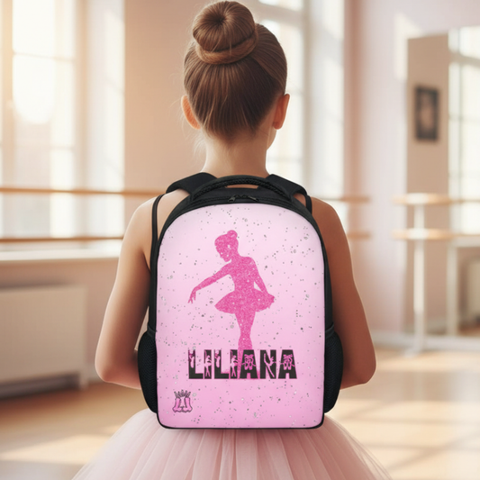 Personalized Dance Bag, Girls Custom Name Ballerina Backpack
