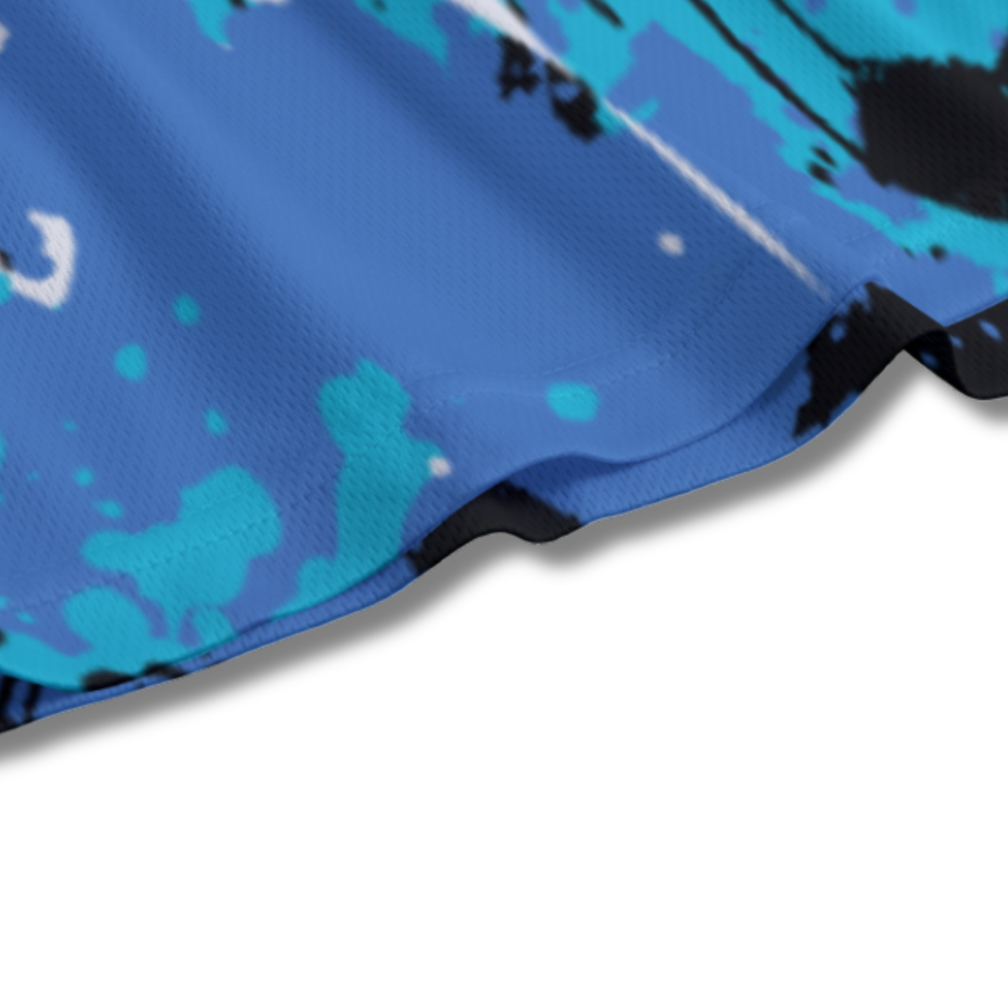 Youth Soccer Shorts Paint Splatter Blue, Aqua and Black Edition