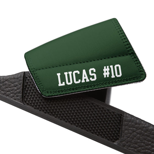 Youth TRYLAX Deco Brand Removable Strap Slides (Green, Personalized)