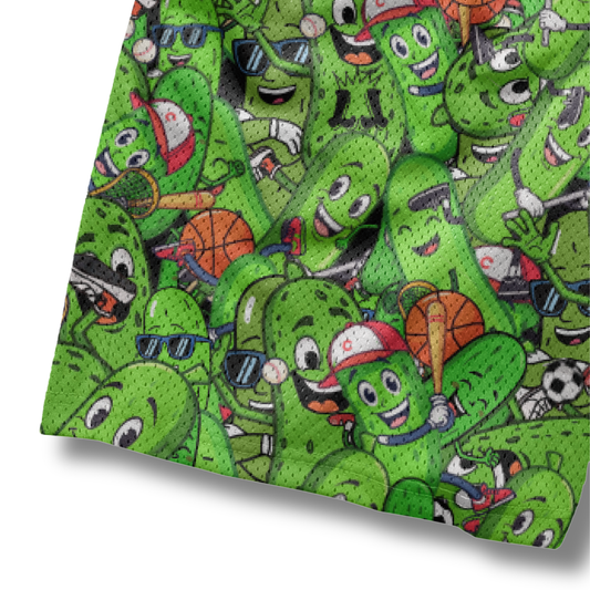 Adult Sporty Pickles Mesh Shorts (with inner liner)