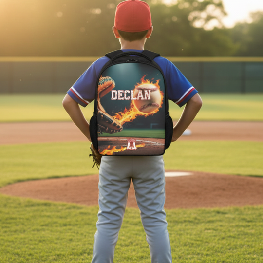 Custom Baseball Backpack, Personalized Name Sports Bag