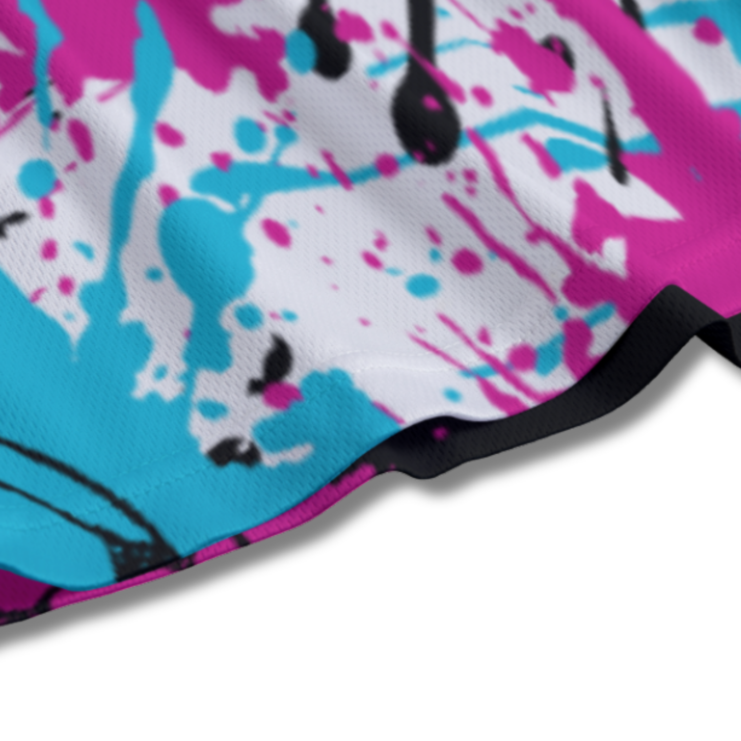 Youth Soccer Shorts Paint Splatter Aqua Pink Edition